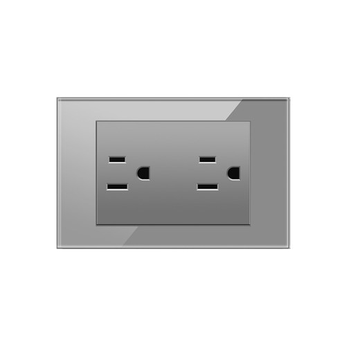 American standard socket 15A Taiwan 110v power panel usb wall switch American home concealed tempered glass gray