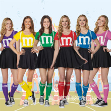 欧美速卖通拉拉队服装女学生足球宝贝套装校园活力啦啦操舞蹈健美