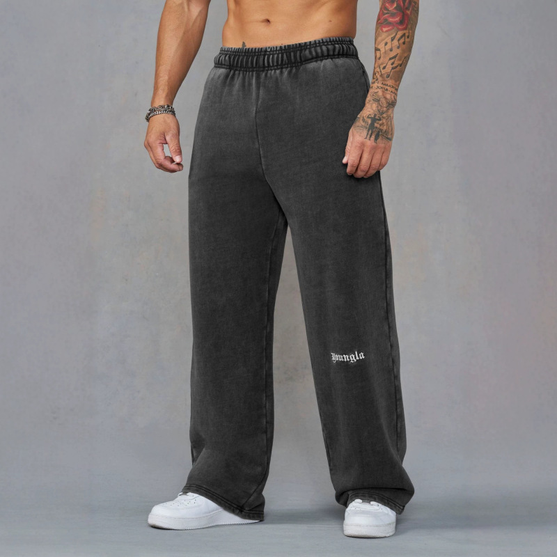 Youngla New American-Style Men's Sports Pants Jogging Sports Muscle Fitness Embroidered Straight Casual Long Pants Youngla New American-Style Men's Sports Pants Jogging Sports Muscle Fitness Embroidered Straight Casual Long Pants