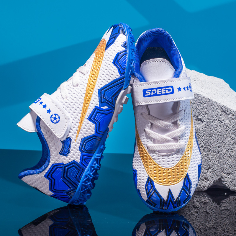 Summer Velcro match artificial turf football shoes training running shoes for boys and girls_voghion.com