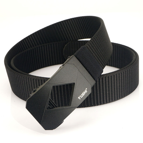 New Nylon Belt with Toothless Automatic Clasp Men's Casual Versatile Pants Belt Unisex Men and Women Youth Fashion Matching