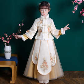女童汉服古装超仙2026冬季加厚长袖儿童唐装旗袍中国风宝宝拜年服