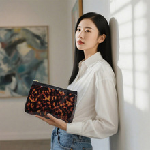 跨境手拎口红化妆品收纳袋豹纹可爱防水pvc小化妆包女便携外出