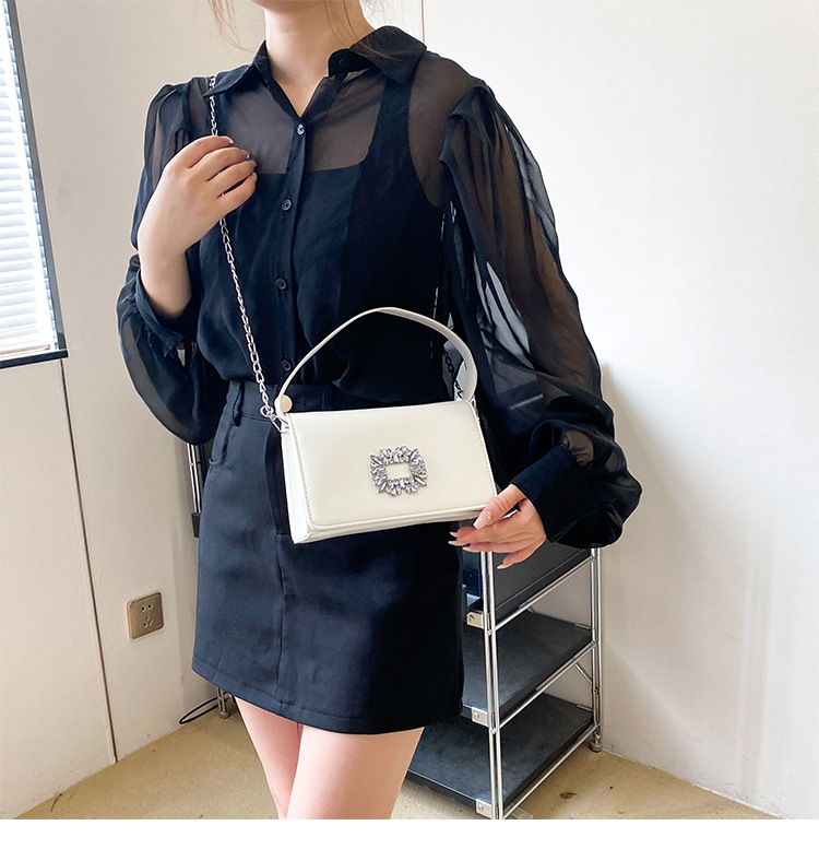 2023 Borsa a tracolla a tracolla con diamante appiccicoso versatile di nuova moda Borsa a tracolla da donna piccola borsa quadrata Produttore Borse da donna all'ingrosso_voghion.com