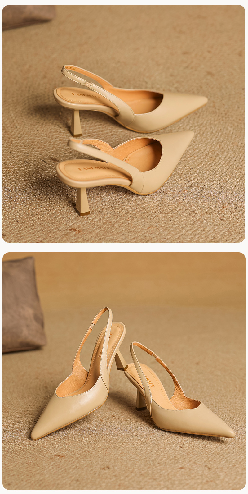 Sandal cao gót nữ mũi nhọn quai khóa, gót 9 cm phong cách Hàn Quốc — Rượu vang đỏ chi tiết 21