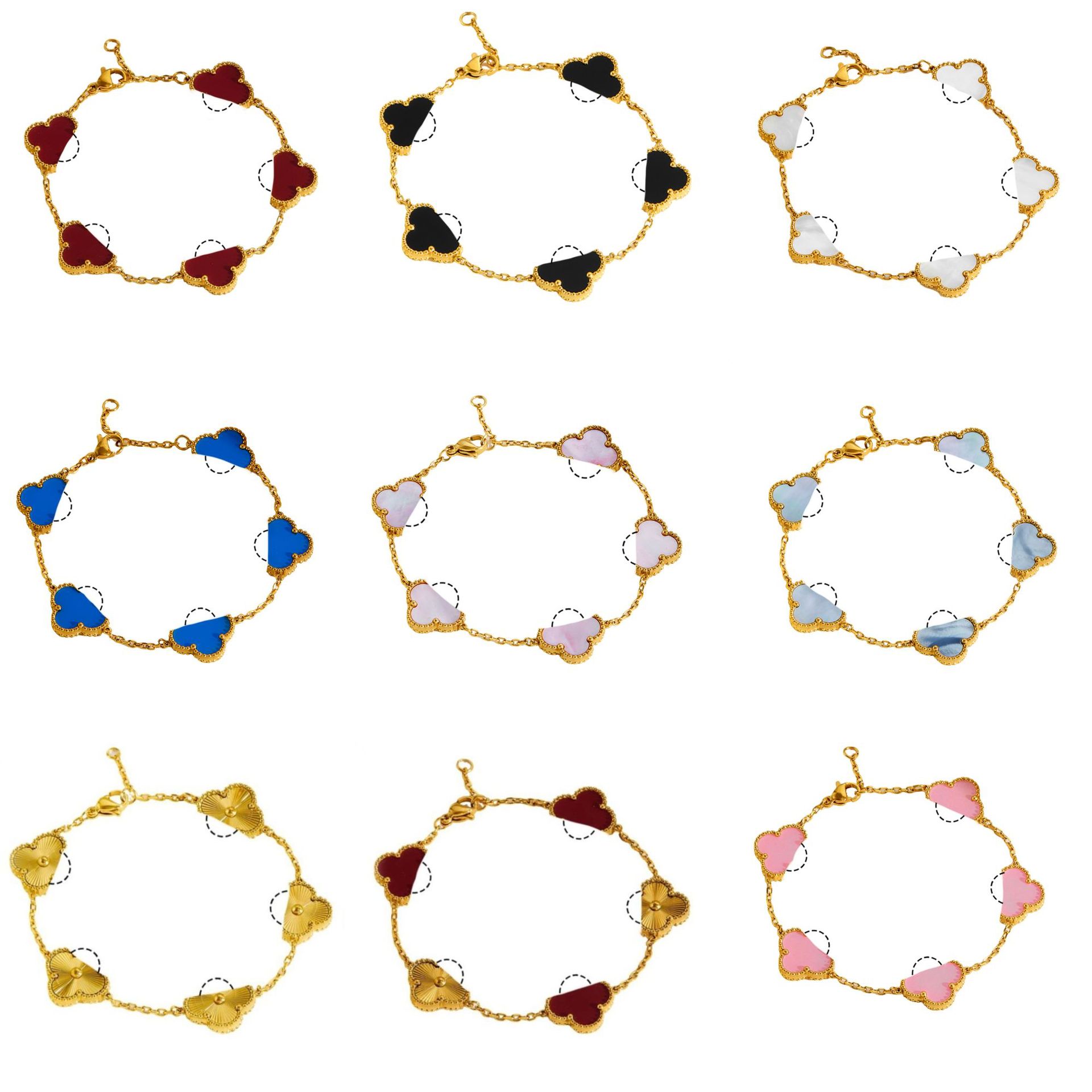 Titanium Steel Hot-Selling Light Luxury Classic Four-Leaf Clover Bracelet Necklace Fashionable High-End Stainless Steel Exquisite Jewelry