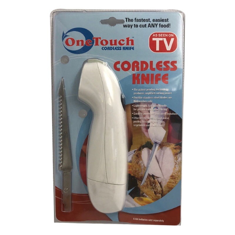 Venta caliente transfronteriza en stock hogar eléctrico cuchillo de carne un toque inalámbrico cuchillo