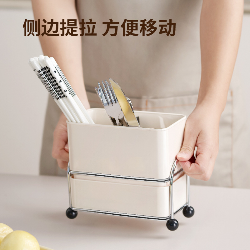 自主設計高級感ドーパミン分格金属箸籠キッチン箸筒水切り食器箱|undefined