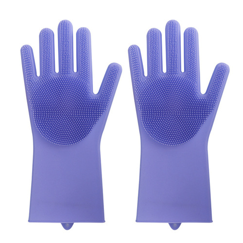 Silicone Dishwashing Gloves, Brush Washing Laundry Thick Kitchen Housework Gloves