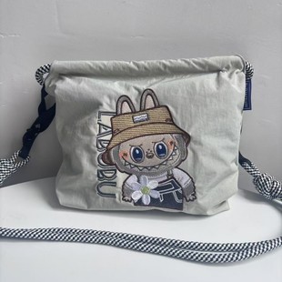 Dy Popular Labubu Ballchain Embroider Satchel Shoulder Diagonal Small Mobile Phone Bag Customized Wholesale Hot Sale