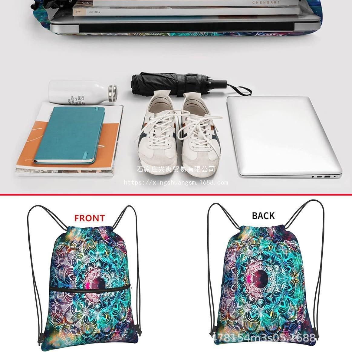 曼茶罗束口袋四曼茶罗儿童生日派对抽绳双肩背包袋便携收纳袋跨境