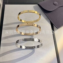 精雕咔家单开宽版无钻四钻十钻手镯高版本时尚潮流高端轻奢款