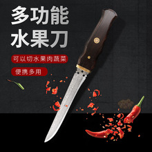 大马士革钢黑檀木手柄高档家用精品水果刀锋利小刀