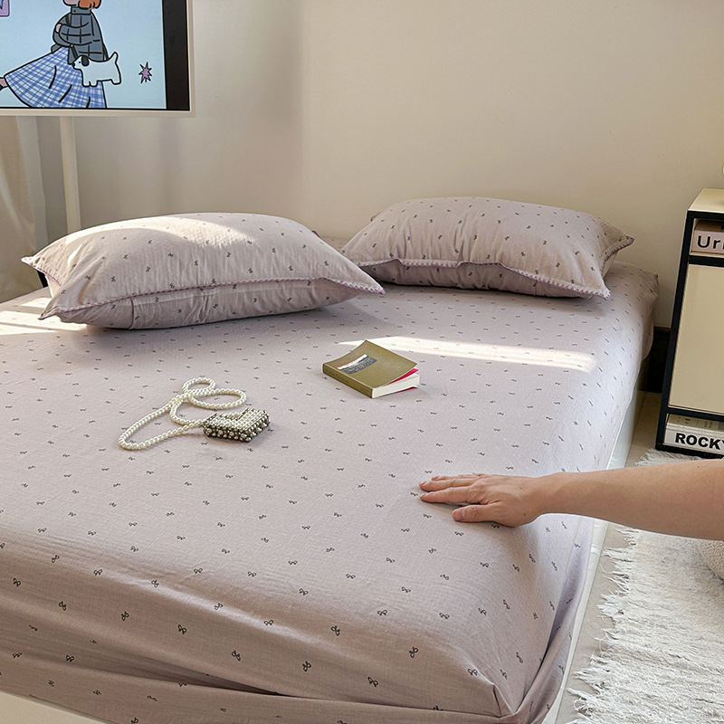 Sombrilla de cama de hilo de doble capa de algodón puro pieza individual 2025 nuevo estilo funda protectora de colchón funda de cama sucia con todo incluido individual