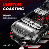 小角度 JD019 Back to the Future Series of Cattle Devil Sports Car Модель Дети, собравшиеся в строительном блоке, игрушечные автомобили