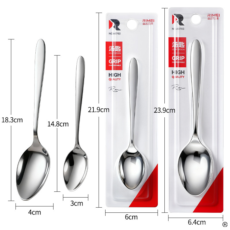 Jinda Rimei cucharas de acero inoxidable de mango largo, cucharas de cocina, cucharas caseras creativas y lindas, palillos