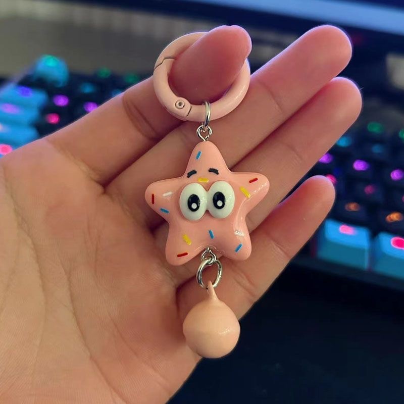 インターネット有名人のカップルスポンジボブパイクスターキーホルダー漫画のイメージかわいい学生カップルベビーペンダントアクセサリー|undefined