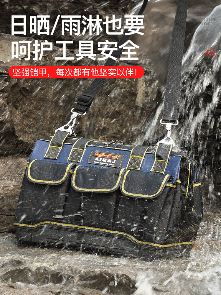 Bolsa de herramientas de mano multifuncional, bolsa de almacenamiento especial para carpinteros y eléctricos, bolsa de herramientas de lona gruesa de mantenimiento resistente y duradera
