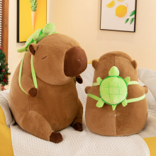 跨境卡皮巴拉水豚丑萌玩偶卡皮扒拉抱枕抱睡公仔毛绒玩具背包礼物