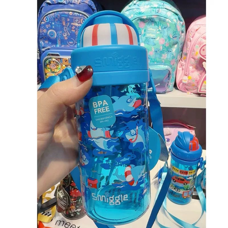 Australian smiggle taza de agua pajita plástico para niños estudiantes ligero y transparente taza de mano botella de agua de alto valor
