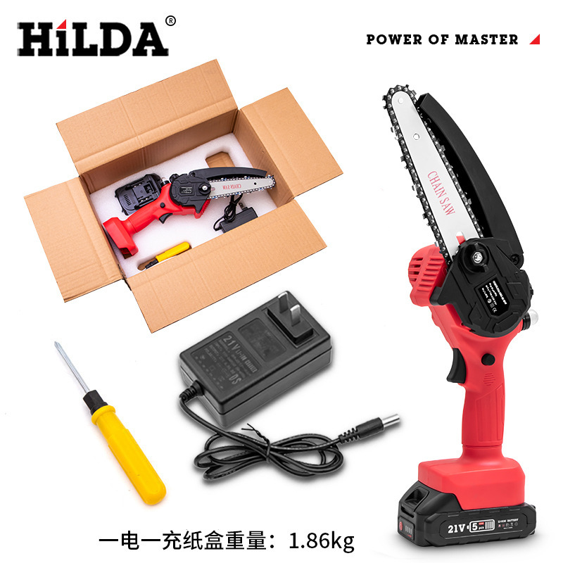 Hilda en stock Nuevo Hogar eléctrico cadena Sierra registro jardín batería de litio sierra eléctrica herramientas eléctricas al por mayor