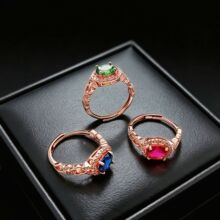 �W���錚�Ʒ��6X8Ҭ�A�t��ʯ��ĸ�G��ָ�18kõ����{��ʯ��ָŮ