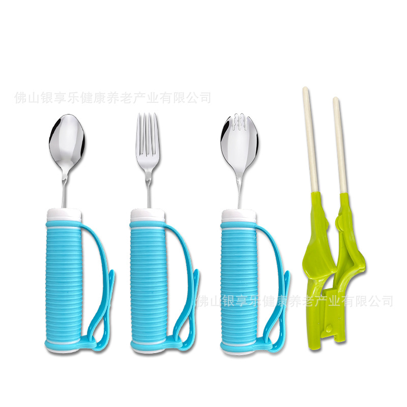 Taiwán jiaxinshi vajilla antigua ancianos anti-sacudida palillos ayuda alimentaria cuchara Tenedor trazo ayuda de rehabilitación ayuda alimentaria vajilla
