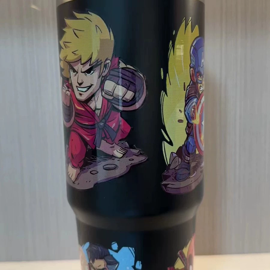 Термос-вакуум 30 oz с мультяшным рисунком, нержавеющая сталь AISI 304, двойные стенки