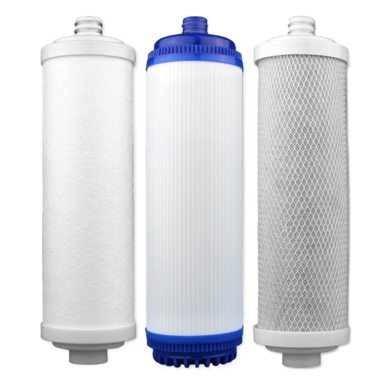 Filtro frontal de tres etapas elemento de filtro de enchufe purificador de agua plug-in elemento de filtro puntiagudo traje de escritorio consumibles de filtro de agua
