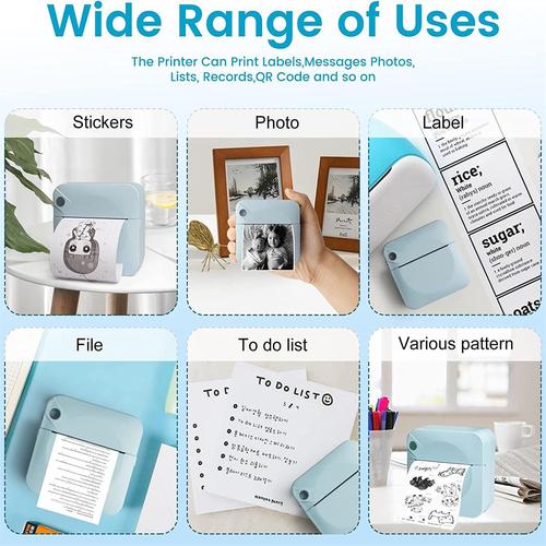 Cross-border portable small mini printer Bluetooth connection inkless printing student pocket photo printer