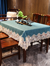 桌布现代简约座布餐桌布防水防油免洗轻奢长方形家用餐桌台布