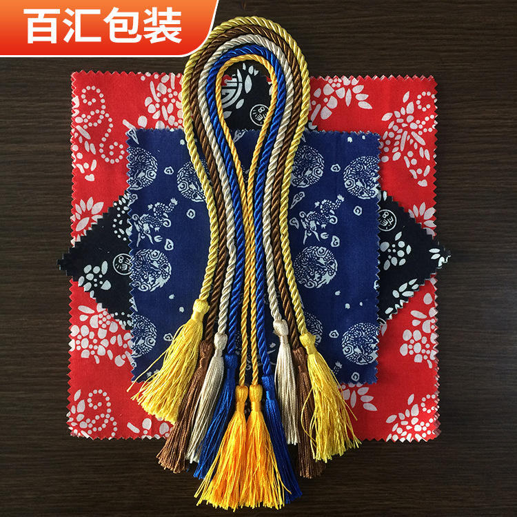 可拿样 酒瓶包装封口盖头顶花 陶瓷酒坛布条 粗麻布流苏绳抽绳