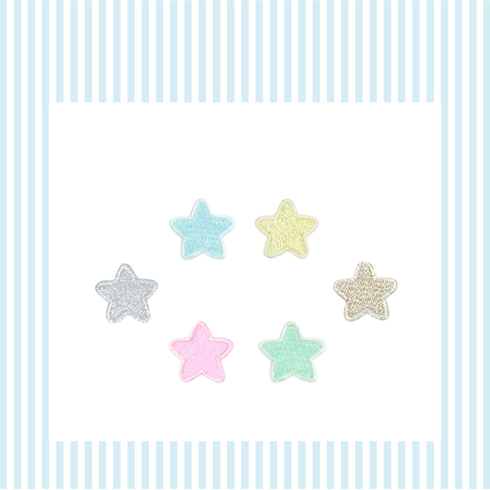 厂家供应 彩色星星刺绣布贴包包DIY手帐本装饰服装辅料厂家批发