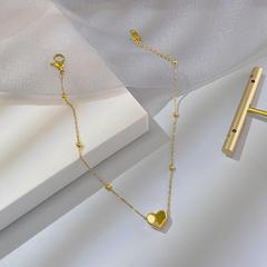 鈦鋼圓珠愛心腳鏈女歐美時尚性感大氣個性氣質百搭簡約腳飾品潮