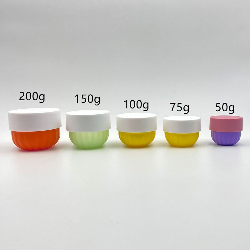 工厂定制30g-500g南瓜花瓣型圆底膏霜罐PP磨砂泥膜发膜瓶分装瓶|undefined