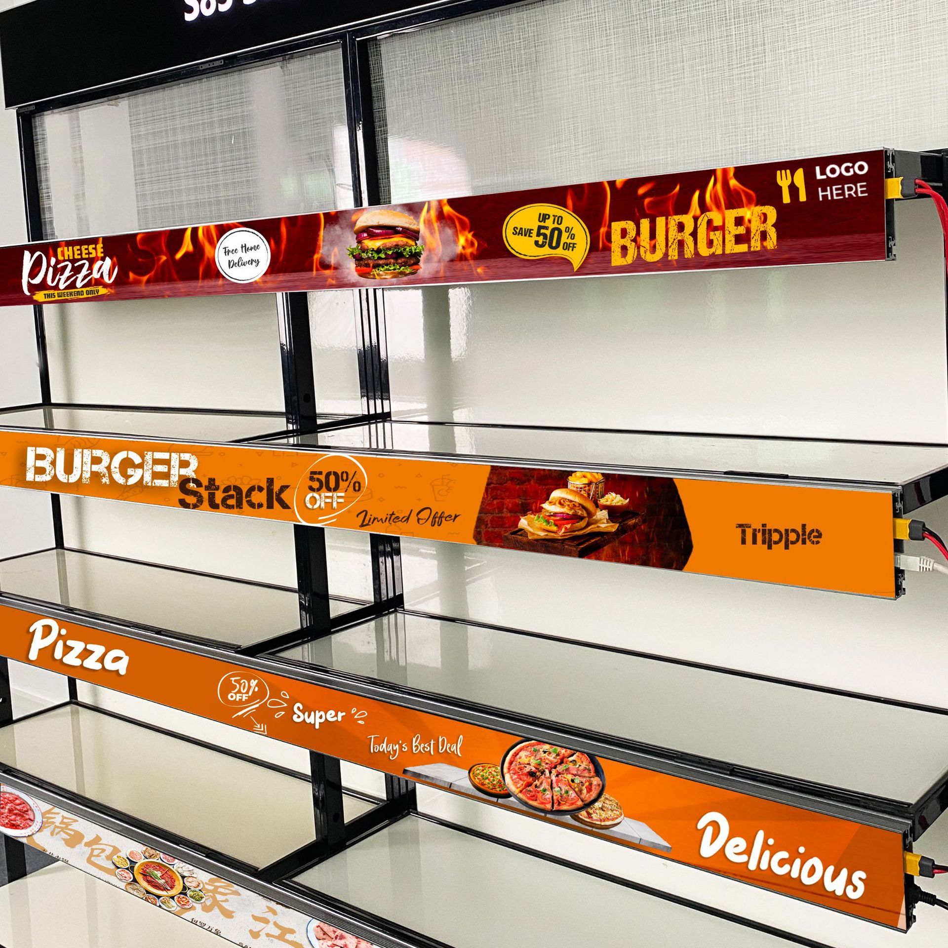 Personalizado P4 supermercado exhibición estante LED pantalla de pantalla de barra pantalla de mostrador de centro comercial inteligente