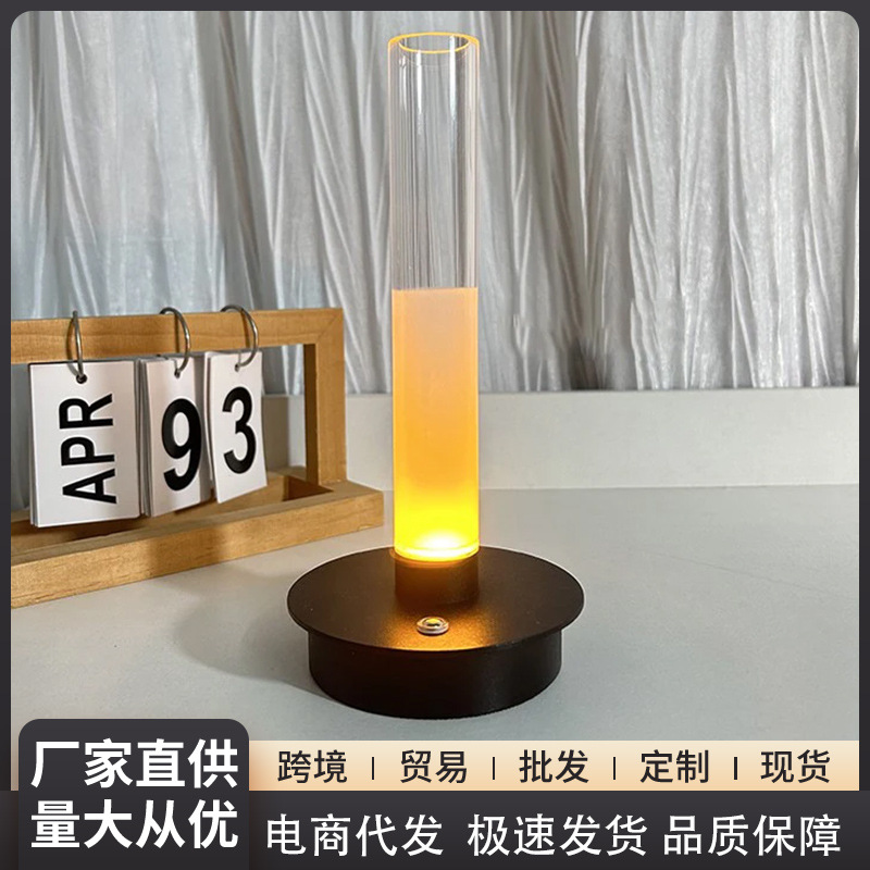 Led Candlelight Restaurant B&B Bedroom Night Light Outdoor Camping Rechargeable Table Lamp Dimmable Atmosphere Light Light Luxury
