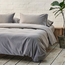 外贸北欧风纯色棉麻四件套床单款夏季柔软裸睡床上用品现货批发
