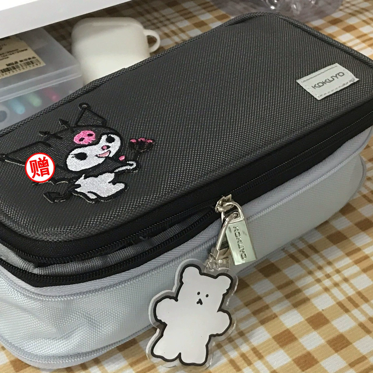 Double-Layer Pencil Case, Japanese Style, Large Capacity Zipper Pouch, Multi-Compartment for Elementary Students