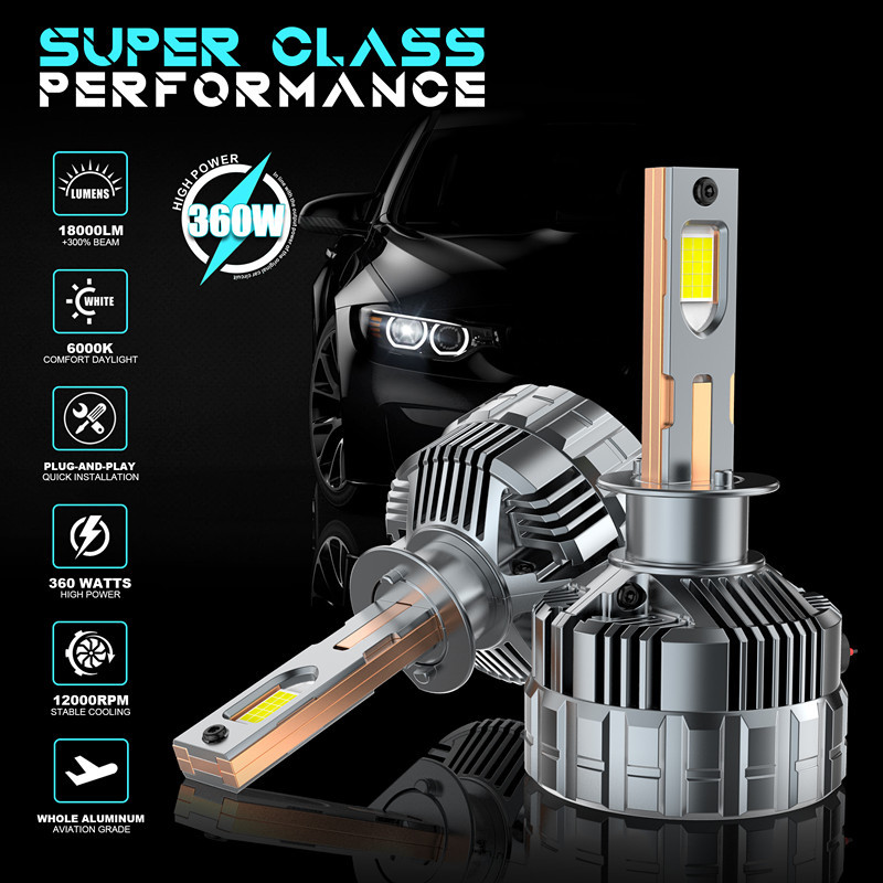 Nuevo producto V33 alta potencia 360W ultra brillante potencia ajustable láser LED delantero H1 decodificado