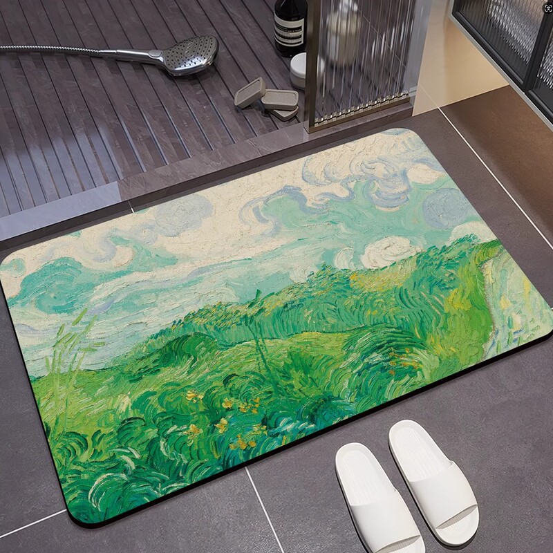 Van Gogh Oil Painting Diatom Mud Floor Mat Bathroom Sink Water-Absorbent and Stain-Resistant Foot Mat Entry Anti-Slip Easy-Care Door Mat Van Gogh Oil Painting Diatom Mud Floor Mat Bathroom Sink Water-Absorbent and Stain-Resistant Foot Mat Entry Anti-Slip Easy-Care Door Mat