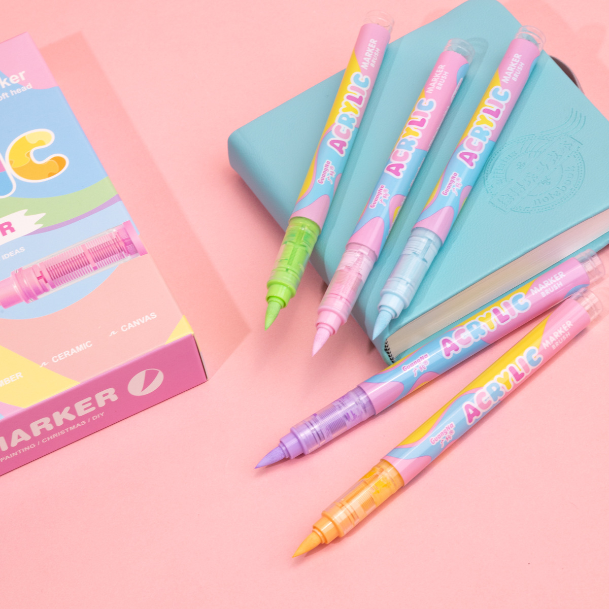 Guangna 8201 conjunto de marcadores de acrílico líquido directo 72 color color de piel color macarrón transfronterizo para pinceles de arte