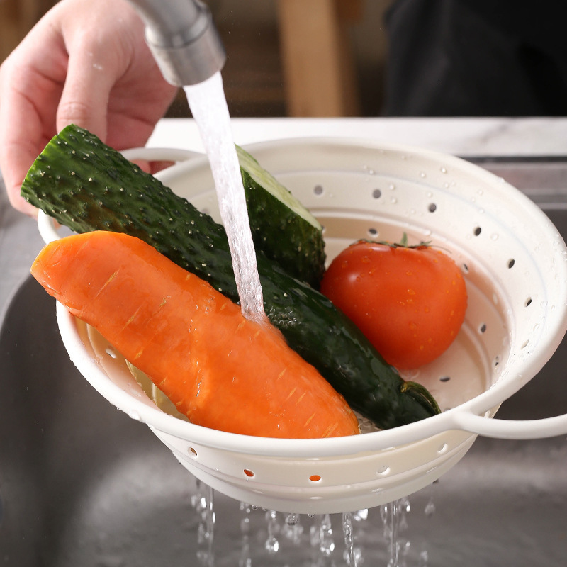 Nueva cesta de filtro de agua plegable de silicona canasta de drenaje retráctil cesta de almacenamiento de verduras y frutas cocina doméstica secadora ventilada