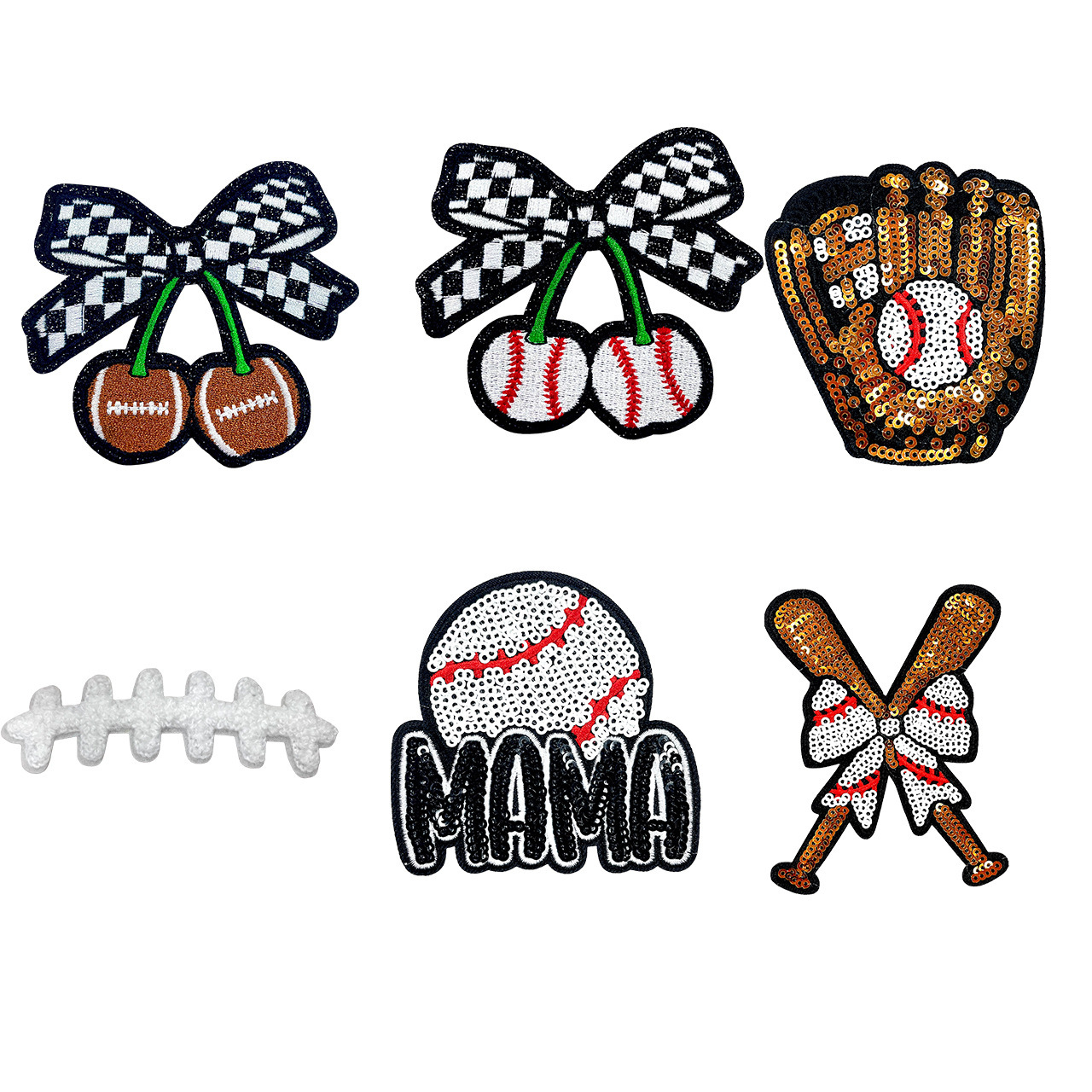 MAMA棒球 橄榄球 亮片刺绣布贴棒球手套 运动布贴刺绣补丁 现货