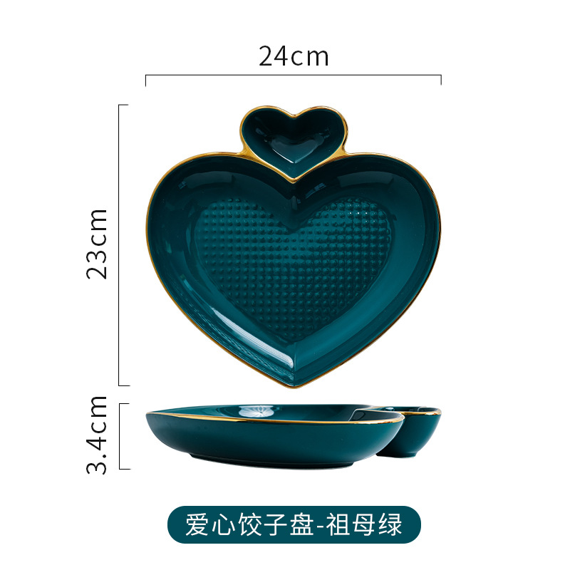 Placa de dumpling corazón (verde)