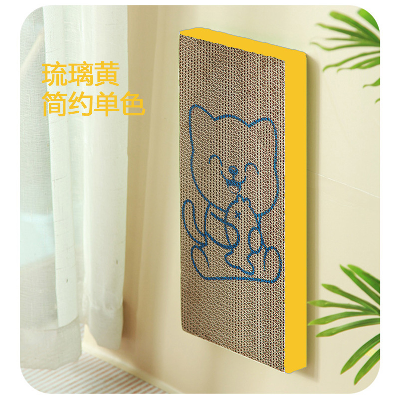 Junta de agarre para gatos, placa recta de papel ondulado, placa de garra para gatos, juguetes para gatos, anti-desgaste y espesado.