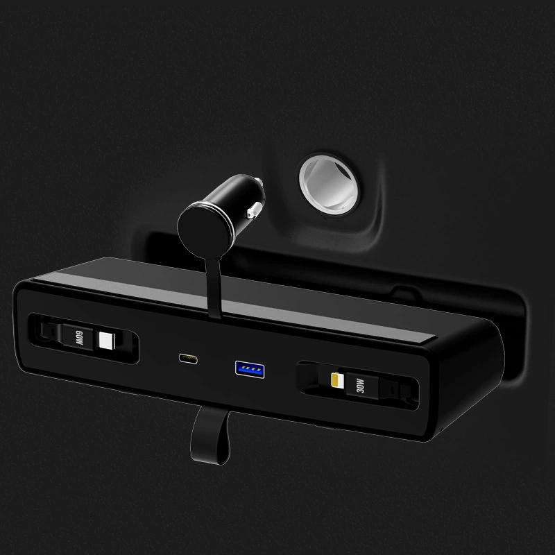 Подходит для Xiaomi SU7 расширительный док телескопическая линия скрытая четырех -в -одном среднее управление с автомобильной зарядкой PD 120W