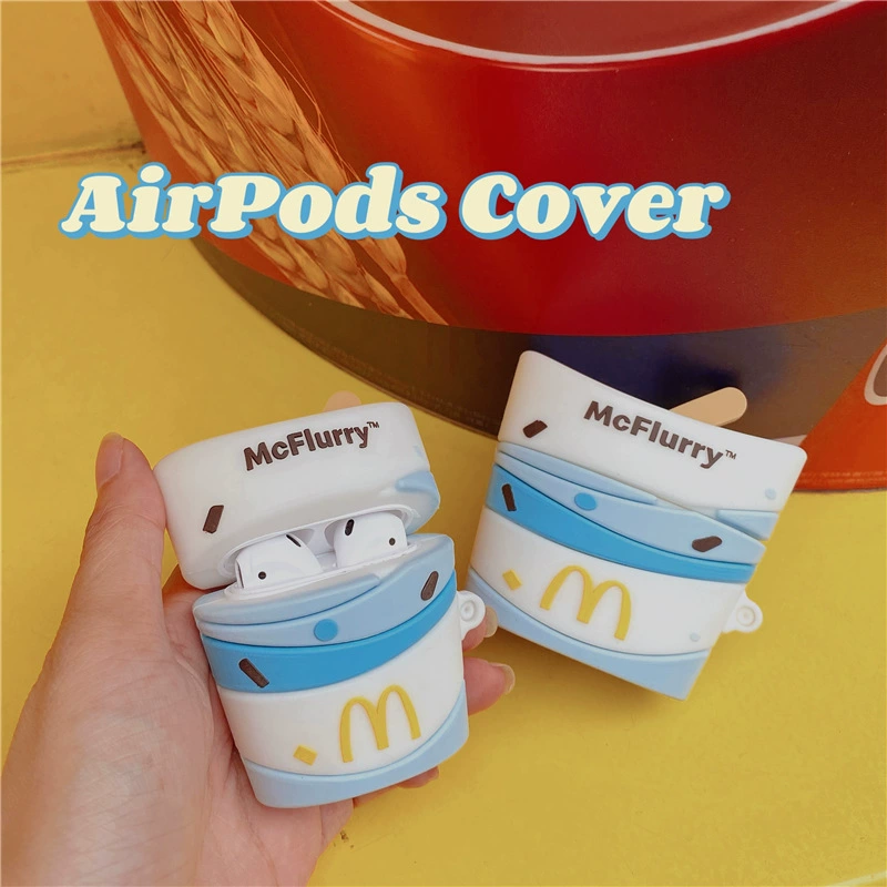 Креативные наушники Ji Whenea Wind Bingli Airpods Apple 2/3 поколения, Bluetooth беспроводные, мягкий силикон