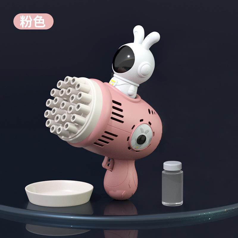 Nueva máquina de burbujas de mano de astronauta de celebridades de Internet de 32 orificios, sin fugas, pulverizador de burbujas completamente automático, juguetes para niños al por mayor