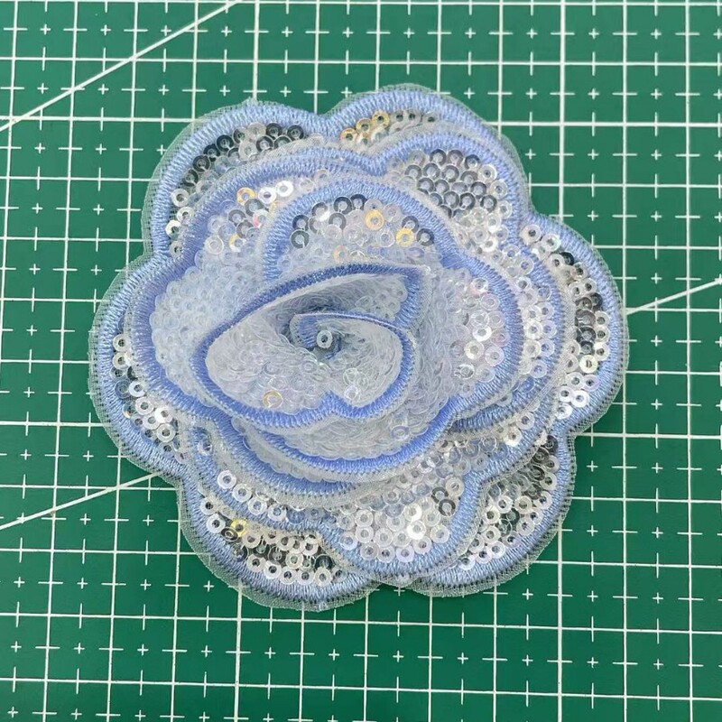 亮片小花朵布贴珠片花朵diy服装辅料毛衣装饰立体花朵服装辅|undefined